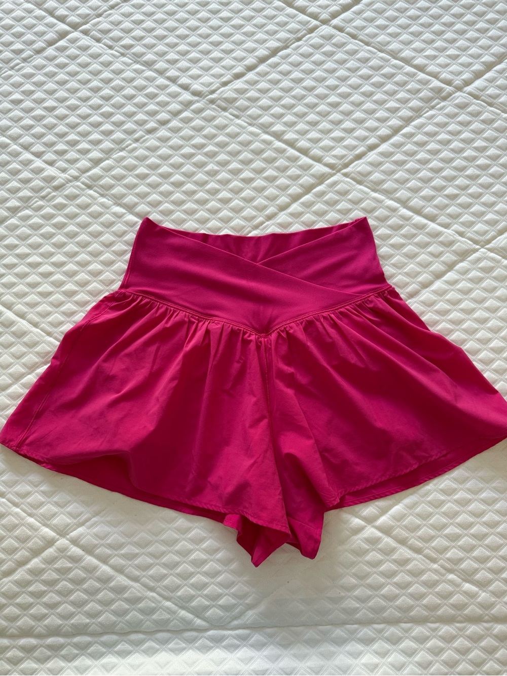 aerie Hot Pink Flared Crossover Waist Skort